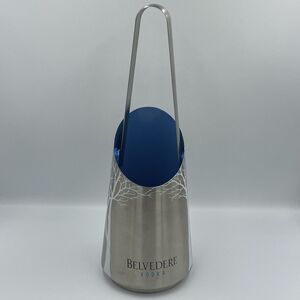Belvedere Vodka Ice Bucket & Tong Set Bottle Chiller Stainless Steel Tree Design